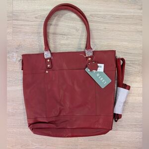 Red Leather La Marey Tote Bag New With Tags